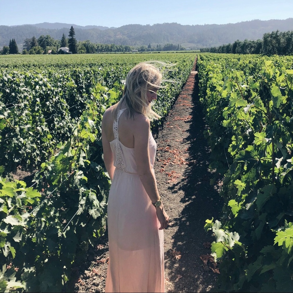 Lace back maxi dress